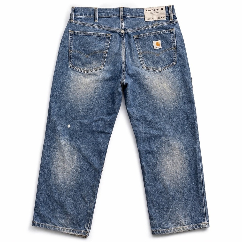 Carhartt Relaxed Fit Jeans 32x30 Blue Denim Workwear‎ Distressed Fade